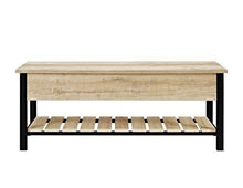 Load image into Gallery viewer, Walker Edison Julian Rustic Farmhouse Lift Top Entry Bench with Bottom Rack, 48 Inch - White Oak

