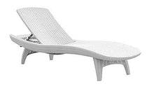 Load image into Gallery viewer, Keter Set of 2 Pacific Sun Lounge Outdoor Chaise Pool Chairs with Resin Rattan Look and Adjustable Back, Oasis White
