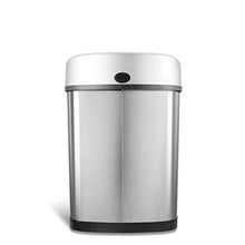 Load image into Gallery viewer, NINESTARS DZT-42-9 Automatic Touchless Infrared Motion Sensor Trash Can, 11 Gal 42L, Stainless Steel Base (Oval, Silver/Black Lid)
