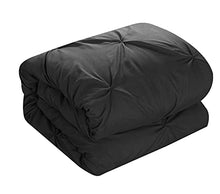 Load image into Gallery viewer, Chic Home 10 Piece Hannah Pinch Pleated, ruffled and pleated complete King Bed In a Bag Comforter Set Black With sheet set
