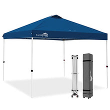 Load image into Gallery viewer, EAGLE PEAK 10’ x 10' Pop Up Canopy Tent Instant Outdoor Canopy Straight Leg Shelter with Adjustable Height and Wheeled Carrying Bag (Dark Blue)
