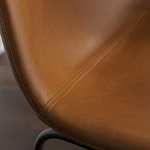 Load image into Gallery viewer, Walker Edison Douglas Urban Industrial Faux Leather Armless Counter Chairs, Set of 2, Whiskey Brown
