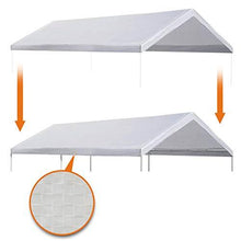 Load image into Gallery viewer, Strong Camel 10'x20' Carport Replacement Canopy Cover for Tent Top Garage Shelter Cover with Ball Bungees (Only Cover, Frame is not Included)
