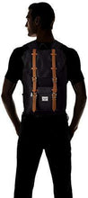 Load image into Gallery viewer, Herschel Little America Laptop Backpack, Black/Tan Synthetic Leather, Classic 25.0L
