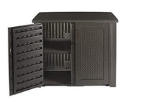 Load image into Gallery viewer, Rubbermaid Extra Large Decorative Patio Storage, Weather Resistant Outdoor Storage Cabinet, Dark Teak
