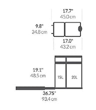 Load image into Gallery viewer, simplehuman 35 Liter / 9.3 Gallon Dual Compartment Under Counter Kitchen Cabinet Pull-Out Recycling Bin and Trash Can
