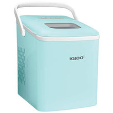 Load image into Gallery viewer, Igloo ICEB26HNAQ Automatic Self-Cleaning Portable Electric Countertop Ice Maker Machine With Handle, 26 Pounds in 24 Hours, 9 Ice Cubes Ready in 7 minutes, With Ice Scoop and Basket, Aqua
