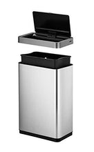 Load image into Gallery viewer, EKO Mirage-X 47 Liter / 12.4 Gallon Touchless Rectangular Motion Sensor Trash Can with Removable Liner, Brushed Stainless Steel Finish
