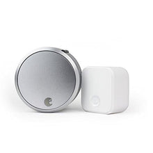 Load image into Gallery viewer, August Smart Lock Pro (3rd Gen) + Connect Hub - Zwave, HomeKit &amp; Alexa Compatible - Silver
