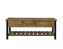 Load image into Gallery viewer, Walker Edison Julian Rustic Farmhouse Lift Top Entry Bench with Bottom Rack, 48 Inch - Barnwood Brown
