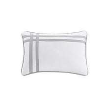 Load image into Gallery viewer, Comfort Spaces Cozy Comforter Set-Modern Classic Design All Season Down Alternative Bedding, Matching Shams, Bedskirt, Decorative Pillows, Queen (90"x90"), Malcom, Hotel Deluxe Gray 7 Piece
