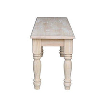 Load image into Gallery viewer, International Concepts Farmhouse Bench, Unfinished
