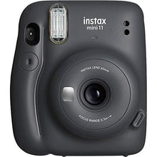 Load image into Gallery viewer, Fujifilm Instax Mini 11 Instant Camera - Charcoal Grey (16654786) + Fujifilm Instax Mini Twin Pack Instant Film (16437396) + Single Pack Rainbow Film + Case + Travel Stickers

