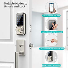 Load image into Gallery viewer, [2021 Newest] Smart Lock Keyless Entry Deadbolt Door Locks, Digital Electronic Bluetooth Deadbolt Door Lock with Keypad, Smart Locks Front Door Works with APP, Code and eKey Auto Lock for Homes Hotels
