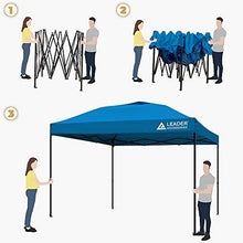 Load image into Gallery viewer, Leader Accessories Pop Up Canopy Tent 10'x10' Canopy Instant Canopy Shelter Straight Leg Including Wheeled Carry Bag, Blue
