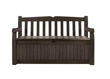 Load image into Gallery viewer, Keter Eden 70 Gallon Storage Bench Deck Box for Patio Furniture, Front Porch Decor and Outdoor Seating – Perfect to Store Garden Tools and Pool Toys,Brown / Brown

