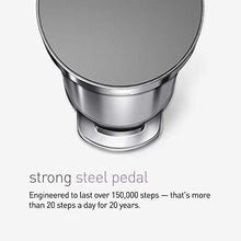 Load image into Gallery viewer, simplehuman 45 Liter / 12 Gallon Slim Hands-Free Kitchen Step Trash Can with Liner Rim, Stainless Steel 12 Gallons, Brushed with Plastic Lid

