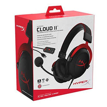 Load image into Gallery viewer, HyperX Cloud II - Gaming Headset, 7.1 Surround Sound, Memory Foam Ear Pads, Durable Aluminum Frame, Detachable Microphone, Works with PC, PS4, Xbox One - Red
