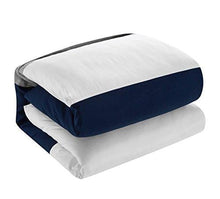 Load image into Gallery viewer, Chic Home Ayelet 10 Piece Comforter Set Color Block Ruffled Bag Bedding, Queen, Navy
