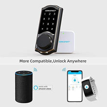 Load image into Gallery viewer, Smart Deadbolt,SMONET Smart WiFi Deadbolt, Digital Electronic Keyless Entry Door Lock Bluetooth Touchscreen Auto Lock with Gateway Hub, Work with Alexa,APP,Code,Key for Home Apartment Front Door,Black
