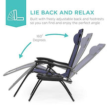 Load image into Gallery viewer, Best Choice Products Set of 2 Adjustable Steel Mesh Zero Gravity Lounge Chair Recliners w/Pillows and Cup Holder Trays, Blue
