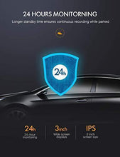 Load image into Gallery viewer, APEMAN 2K &amp;1080P Dual Dash Cam, 2688x1520P max, Support 128GB, Front and Rear Camera for Cars with 3 Inch IPS Screen, Driving Recorder with IR Sensor Night Vision, Motion Detection, Parking Monitor

