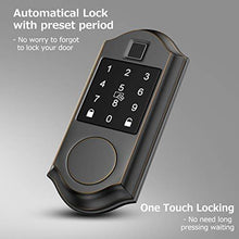 Load image into Gallery viewer, Narpult Smart Door Lock, Fingerprint Electronic Deadbolt Door Lock, Keyless Entry Door Lock Featuring Auto-Locking, Smart Door Lock, Compatible with Alexa, Google Assistant - Bronze

