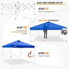 Load image into Gallery viewer, EAGLE PEAK 10’ x 10' Pop Up Canopy Tent Instant Outdoor Canopy Easy Set-up Straight Leg Folding Shelter with 100 Square Feet of Shade (Blue)

