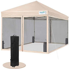 Load image into Gallery viewer, Quictent 10x10 Easy Pop up Canopy Tent Screened with Mosquito Netting Instant Gazebo Screen House Room Tent Waterproof, Roller Bag &amp; 4 Sand Bags Included(Tan)
