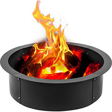 Load image into Gallery viewer, VBENLEM Fire Pit Ring 42-Inch Outer/36-Inch Inner Diameter, Fire Pit Insert 3.0mm Thick Heavy Duty Solid Steel, Fire Pit Liner DIY Campfire Ring Above or In-Ground for Outdoor
