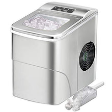 Load image into Gallery viewer, AGLUCKY Counter top Ice Maker Machine,Compact Automatic Ice Maker,9 Cubes Ready in 6-8 Minutes,Portable Ice Cube Maker with Scoop and Basket,Perfect For Home/Kitchen/Office/Bar (Silver)
