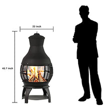 Load image into Gallery viewer, BALI OUTDOORS Outdoor Fireplace Wooden Fire Pit, Chimenea, Brown-Black
