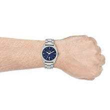 Load image into Gallery viewer, Fossil Men's Machine 3H Quartz Stainless Three-Hand Watch, Color: Silver, Blue Dial (Model: FS5340IE)
