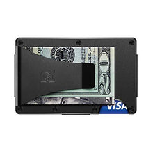 Load image into Gallery viewer, The Ridge Slim Minimalist Front Pocket RFID Blocking Metal Wallets for Men with Money Clip (Black)
