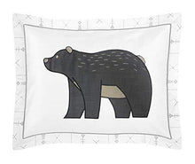 Load image into Gallery viewer, Sweet Jojo Designs Beige, Grey and White Boho Mountain Animal Gray Woodland Forest Friends Unisex Boy or Girl Twin Size Kid Childrens Bedding Comforter Set - 4 Pieces - Deer Fox Bear
