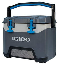 Load image into Gallery viewer, Igloo BMX 25 Quart Cooler with Cool Riser Technology, Fish Ruler, and Tie-Down Points - 11.29 Pounds - Carbonite Gray and Blue
