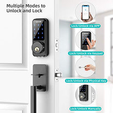 Load image into Gallery viewer, [2021 Newest] Smart Door Lock with Keypad, Keyless Entry Home with Your Smartphone, Bluetooth Digital Smart Deadbolt Door Lock Works with APP Control, Code and eKey, Auto Lock for Home Hotel Apartment
