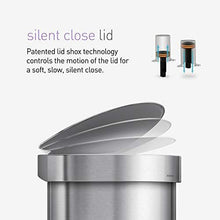 Load image into Gallery viewer, simplehuman 60 Liter Semi-Round Hands-Free Kitchen Step Trash Can with Soft-Close Lid, Brushed
