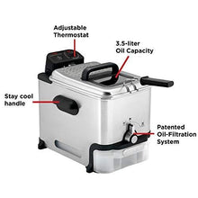 Load image into Gallery viewer, T-fal Deep Fryer with Basket, Stainless Steel, Easy to Clean Deep Fryer, Oil Filtration, 2.6-Pound, Silver, Model FR8000

