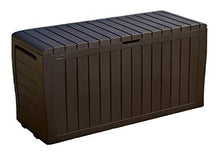 Load image into Gallery viewer, Keter Marvel Plus 71 Gallon Resin Outdoor Storage Box for Patio Furniture Cushion Storage, Brown
