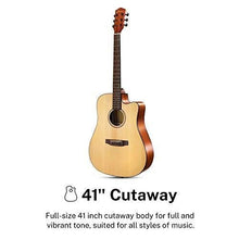 Load image into Gallery viewer, Donner Acoustic Guitar Kit for Beginner Adult Teen Full Size Cutaway Acustica Guitarra Starter Bundle Set with Gig Bag Strap Tuner Capo Pickguard String 4 Picks, Right Hand 41 Inch Natural, DAG-1C
