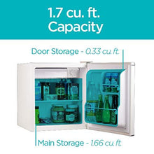 Load image into Gallery viewer, BLACK+DECKER BCRK17W Compact Refrigerator Energy Star Single Door Mini Fridge with Freezer, 1.7 Cubic Ft., White
