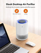 Load image into Gallery viewer, TaoTronics HEPA Air Purifier for Home, Allergens Smoke Pollen Pets Hair, Desktop Air Cleaner with True HEPA Filter, Sleep Mode, Night Light, Odors Dust, Bedroom Office
