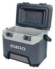 Load image into Gallery viewer, Igloo BMX 25 Quart Cooler with Cool Riser Technology, Fish Ruler, and Tie-Down Points - 11.29 Pounds - Carbonite Gray and Blue
