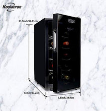 Load image into Gallery viewer, Koolatron Urban Series 10 Bottle Wine Cooler, Thermoelectric Wine Fridge, 1 cu. ft. Freestanding Wine Cellar for Small Kitchen, Apartment, Condo, Cottage, RV
