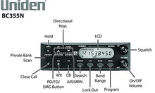 Load image into Gallery viewer, Uniden BC355N 800 MHz 300-Channel Base/Mobile Scanner, Close Call RF Capture, Pre-programmed Search “Action” Bands to Hear Police, Ambulance, Fire, Amateur Radio, Public Utilities, Weather, and More, Black
