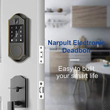 Load image into Gallery viewer, Narpult Smart Door Lock, Fingerprint Electronic Deadbolt Door Lock, Keyless Entry Door Lock Featuring Auto-Locking, Smart Door Lock, Compatible with Alexa, Google Assistant - Bronze
