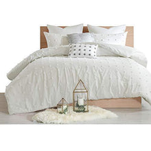 Load image into Gallery viewer, Urban Habitat Duvet Set 100% Cotton Jacquard, Tufts Accent Shabby Chic All Season Comforter Cover, Matching Shams, Decorative Pillows, Twin/Twin XL(68"x92"), Brooklyn, Ivory
