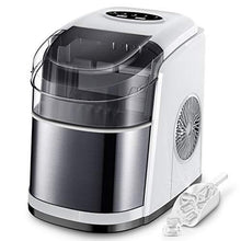 Load image into Gallery viewer, Ice Maker Countertop Machine with Self-Cleaning Function，26LBS in 24 Hours, 9 Bullet Cubes Ready in 6 Mins, Compact Ice Cube Maker with Ice Scoop &amp; Basket for Home Kitchen Office Bar (White)
