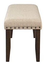 Load image into Gallery viewer, Signature Design by Ashley Rokane Upholstered Farmhouse Bench, Beige &amp; Brown
